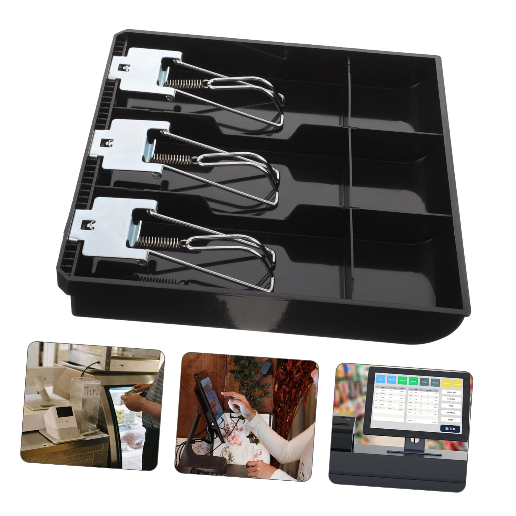 Amazon | CAXUSD キャッシュドロワートレイ 紙幣3仕切り 硬貨3区分収納